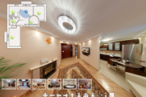 Виртуальный тур по квартире с интерактивным ганпланом