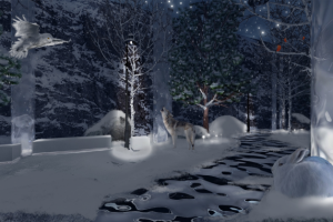 Зал музея «Зима», ночь