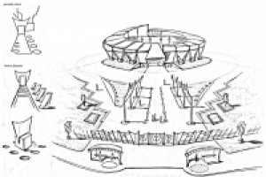- решение дизайнерского наполнения стадиона