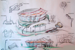 - решение дизайнерского наполнения стадиона