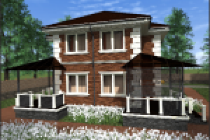 проект АР дом из пеноблока 11х17м