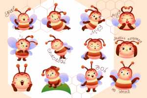 Стикеры с пчёлкой