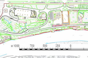 Обрисовка генерального плана парка
