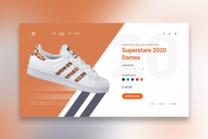 Adidas Superstar 2020. Первый экран интернет-магазина