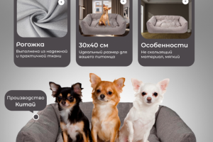 Инфографика карточки товара "Лежанка для собак"