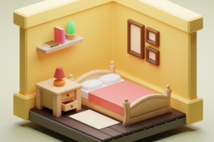 Спальня в Low Poly