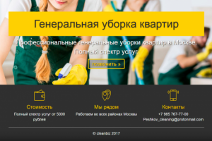 Создание лэндинга для клининговой компании