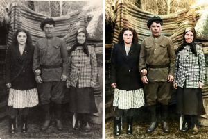 Реставрация и колоризация старого фото в деревне