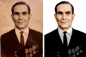 Реставрация старой фотографии ветерана