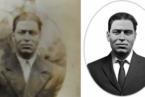 Восстановление + переодевание мужчины на старом снимке