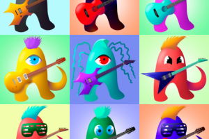 Фрагмент NFT коллекции "Guitar Slimes"