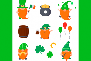 Веселые и милые лепреконы. Иллюстрации ко Дню Святого Патрика.