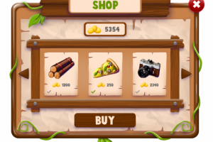 Интерфейс магазина казуальной игры