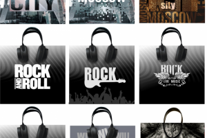 дизайн на пакеты "Рок" и Москва-Сити