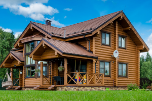 Баня и дом из оцилиндрованного бревна