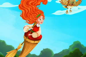 Молодая Баба Яга иллюстрация