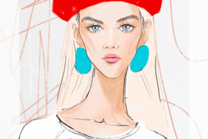 Девушка в красном берете