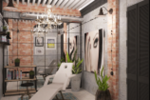 Проект салона красоты (Москва). Лофт.