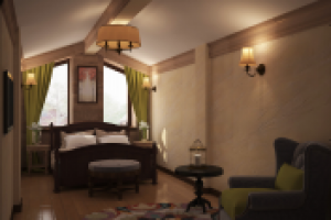 Интерьер загородного дома(мансарда)