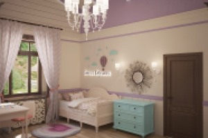Интерьер загородного дома(комната для девочки)