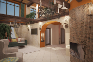 Проект загородного дома в средиземноморском стиле(Подмосковье)