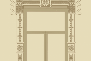 Эскиз деревянного наличника с северными узорами