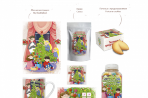 иллюстрация для упаковок сладостей "нет, не слипнется!"