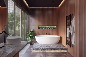 ванная в коттедже