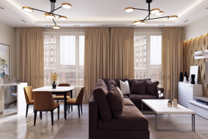гостиная-кухня ЖК Сердце столицы