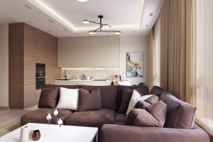 гостиная-кухня ЖК Сердце столицы