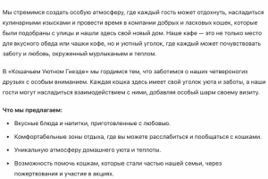 Разработка описания для бизнеса