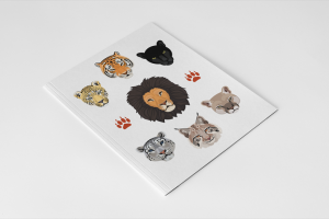 Портреты диких кошек (векторные иллюстрации)