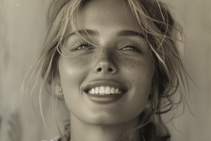 Реалистичное фото девушки с помощью Midjourney.