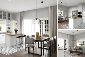 Дизайн кухни-столовой в частном доме, г.Рязань