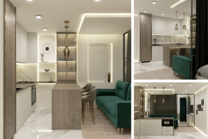 Дизайн кухни-гостиной для студии