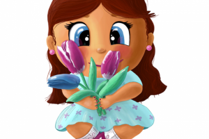 Девочка с тюльпанами