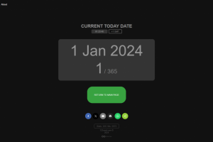Сервис показа текущей даты и дня в году (темная версия)