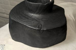 Ваза деревянная , обработка обжигом.