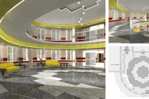 Интерьер рекреационного помещения школы