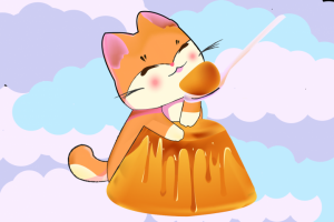 Иллюстрация котика в «Мультипликационном стиле»