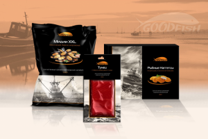 Разработка упаковки в фирменном стиле для морепродуктов