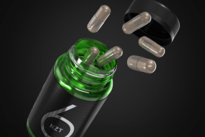 Модель и рендер банки с капсулами