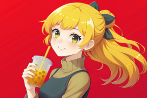 Ai аниме персонаж для рекламы bubble tea