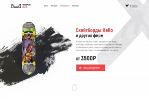 Концепт главной страницы скейтшопа