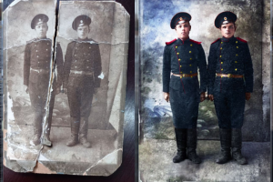 реставрация порванной фотографии