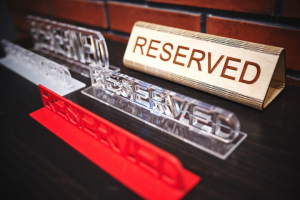 Таблички "RESERVED"