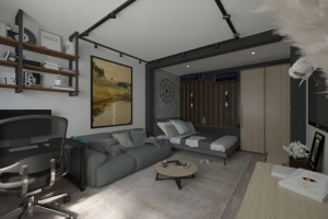 3D визуализация интерьера в стиле лофт