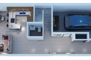 Интерьер таунхауса вид сверху