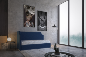 визуализация модели кровати в интерьере