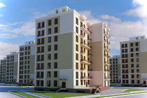 3Д визуализация многоэтажного дома